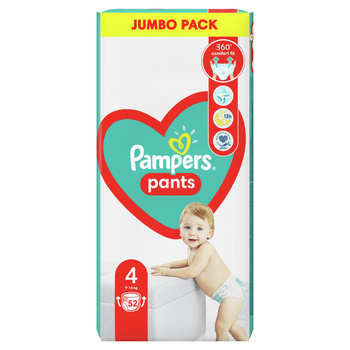 Pampers Pieluchomajtki, Rozmiar 4, 52 Sztuk, 9kg-15kg