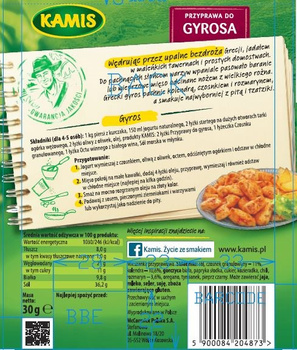 Kamis Kuchnie świata Przyprawa do gyrosa Mieszanka przyprawowa 30 g