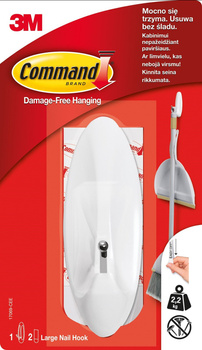 Hak Command z metalowym uchwytem wielokrotnego użytku, duży, 1 szt