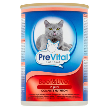 PreVital Karma dla kotów z wołowiną i wątróbką 415 g