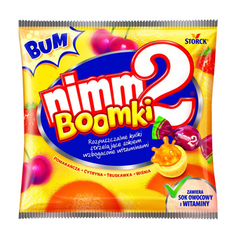 nimm2 Boomki Rozpuszczalne cukierki owocowe wzbogacone witaminami 90 g