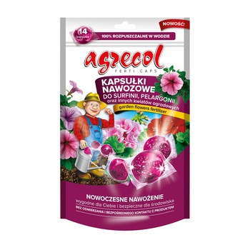 Kapsułki nawozowe do Pelargonii, surfinii oraz innych kwiatów ogrodowych Agrecol Ferti Caps 14 kaps.