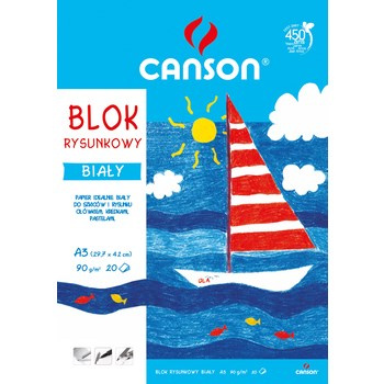 Blok rysunkowy Canson A3 20 kartek, biały