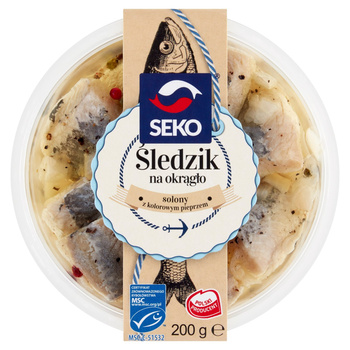 Seko Śledzik na okrągło solony z kolorowym pieprzem 200 g