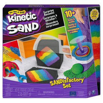 Kinetic Sand - Wytwórnia piasku, zestaw kolorowego piasku z akcesoriami i zaskakującymi efektami