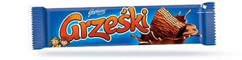 Grześki Wafel przekładany kremem kakaowym w czekoladzie 36 g