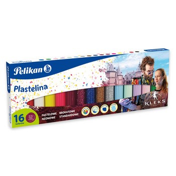 Pelikan Plastelina mix kolorów KLEKS 16 szt