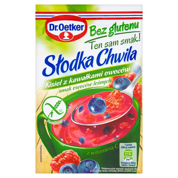Dr. Oetker Słodka Chwila Kisiel z kawałkami owoców bez glutenu smak owoców leśnych 31,5 g