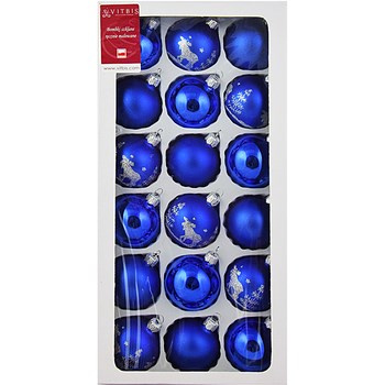 Vitbis Bombka szklana kobalt 60 mm 18szt.