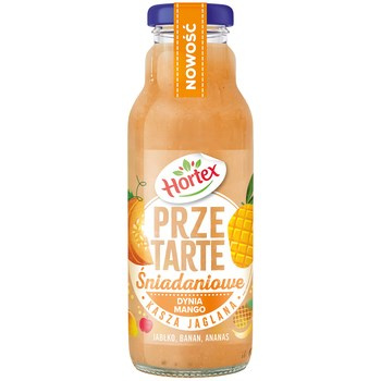 Hortex Przetarte Śniadaniowe Dynia mango kasza jaglana butelka szklana 300ml