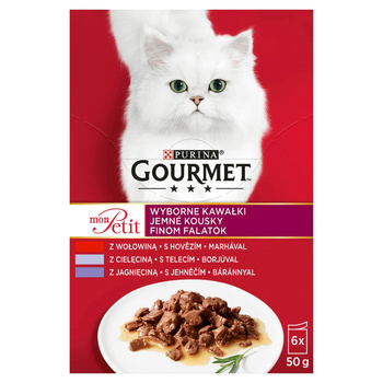 Gourmet Mon Petit Pełnoporcjowa karma dla dorosłych kotów 300 g (6 x 50 g)