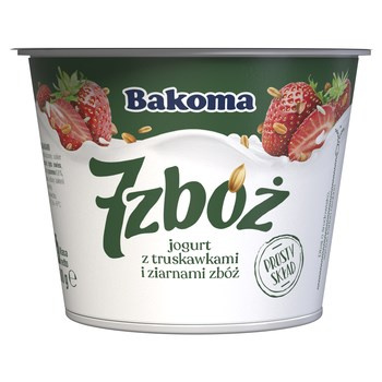 Bakoma 7 zbóż Jogurt z truskawkami i ziarnami zbóż 300 g