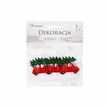 EM&EM Klips drewniany auto 3szt.
