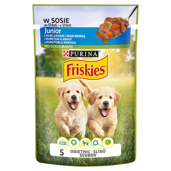 Friskies Vitafit Junior Karma dla psów z kurczakiem i marchewką w sosie 100g