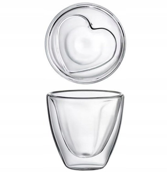 Komplet 2 szklanek termicznych z podwójną ścianką serce 150 ml MIA Ambition