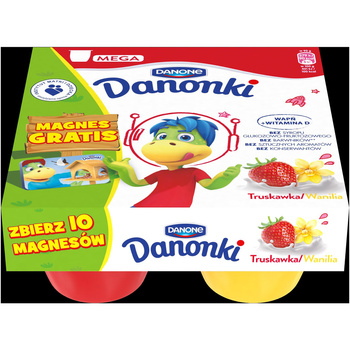 Danone Danonki Mega truskawka - wanilia 4x90g