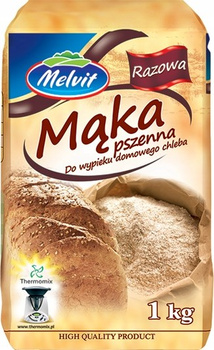 Melvit Mąka pszenna razowa do wypieku domowego chleba 1 kg