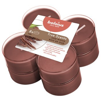 Bolsius Świece zapachowe maxi light 8 szt True Scents Drzewo agarowe