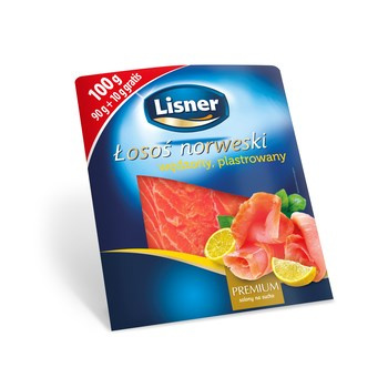 Lisner Premium Łosoś norweski wędzony plastrowany 100 g