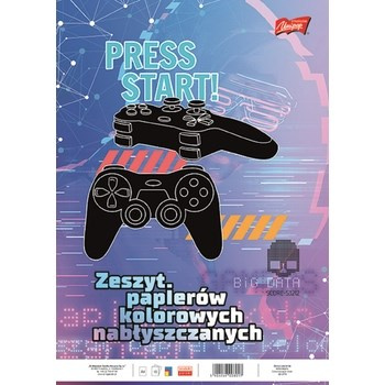 Unipap zeszyt papierów kolorowych nabłyszczany A4, 10 kartek