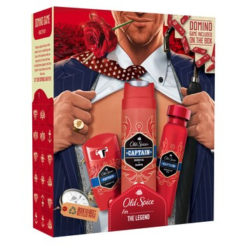 Old Spice Zestaw X-MASS Captain Gentleman (Dezodorant do ciała w aerozolu 150 ml + Żel pod prysznic i szampon do włosów 250 ml + Dezodorant w sztyfcie 50 ml)