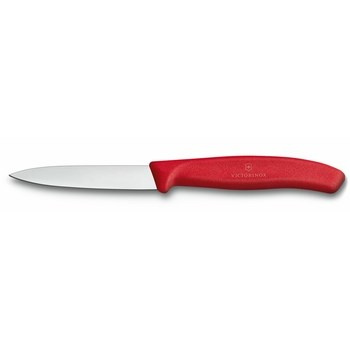 Nóż do jarzyn, ostrze gładkie 8 cm, czerwony Victorinox