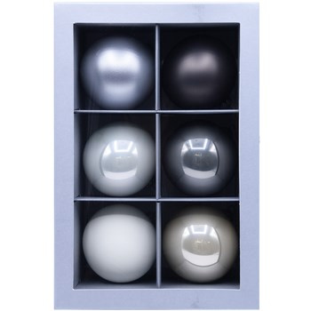 Vitbis Bombki szklane 50mm/6 szt. pudełko srebrne, srebrny mix