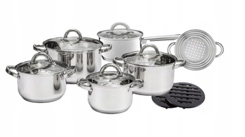 Komplet garnków ze stali nierdzewnej 13 elementów BERRY Ambition