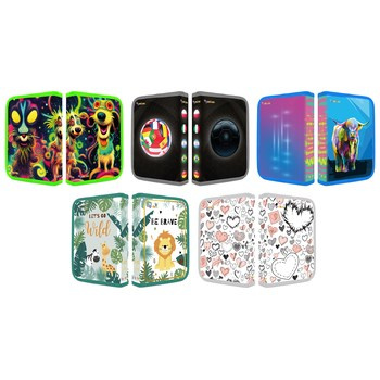 Piórnik szkolny GIMBOO z wyposażeniem 1 komora 2 przekładki mix kolorów