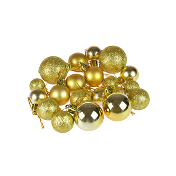 Komplet bombek dekorowanych - mix rozmiarów złotych