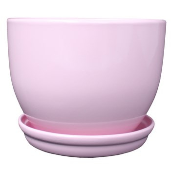 Doniczka CLASSIC 13,5 z podstawkiem pudrowy róż OK