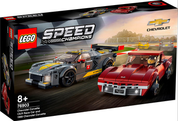 Klocki LEGO Speed Champions Samochód wyścigowy Chevrolet Corvette C8.R i 1968 Chevrolet Corvette (76903)