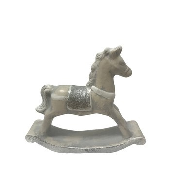 Gipsowy koń na biegunach 20cm
