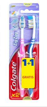 Colgate ZigZag Szczoteczka do zębów średnia 2 sztuki