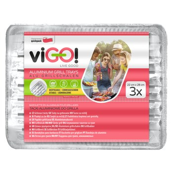 viGO! Tacki aluminiowe do grilla małe 3 szt