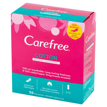 Carefree Cotton Feel Normal Wkładki higieniczne nieperfumowane 56 sztuk