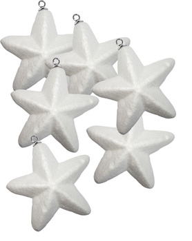 Gwiazdki styropianowe z zawieszkami