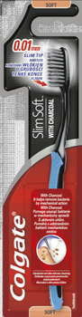 Colgate Slim Soft Charcoal Szczoteczka do zębów miękka SOFT z węglem aktywnym 1 sztuka