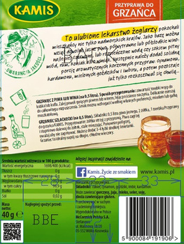 Kamis Przyprawy słodkie Przyprawa do grzańca Mieszanka przyprawowa 40 g