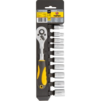 Zestaw kluczy nasadowych TOPEX 1/4", 11 szt.