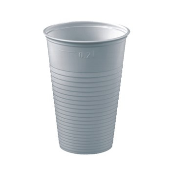 Kubki do napojów, PP, 0,2 l, średnica 7,03 cm, 9,17 cm, kolor: biały, "200 ml", 100 szt.