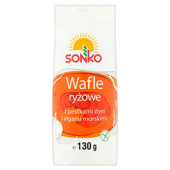 Sonko Wafle ryżowe z pestkami dyni i algami morskimi 130 g (14 sztuk)