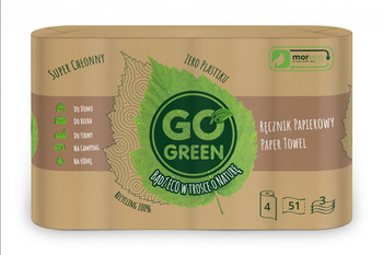 GO GREEN Ręcznik papierowy 4 rolki 51 listków 3-warstwowy