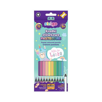 Strigo kredki ołówkowe pastelowe  Hejka tu Lenka + temperówka