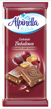 Alpinella Czekolada mleczna bakaliowa 90 g