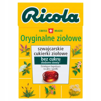 Ricola Szwajcarskie cukierki ziołowe oryginalne ziołowe 27,5 g