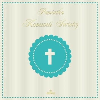 Pamiątka Komunii Świętej - niebieska