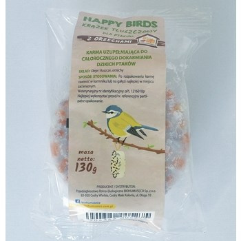 Krążek tłuszczowy orzechowy 130g Happy Birds