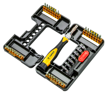 Końcówki wkrętakowe precyzyjne z uchwytem, 37 szt