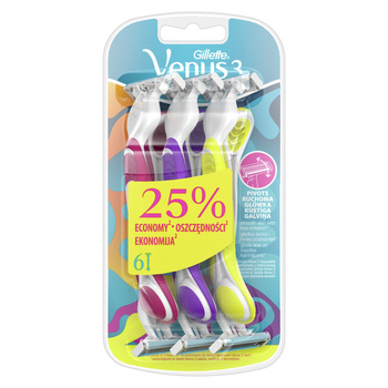 Gillette Venus 3 Maszynki jednorazowe dla kobiet, 6 szt